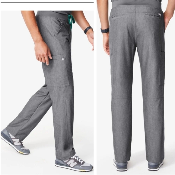 Figs XL Short Men's Axim Cargo Scrub Pants Grey XLS 27" inseam - Picture 1 of 8